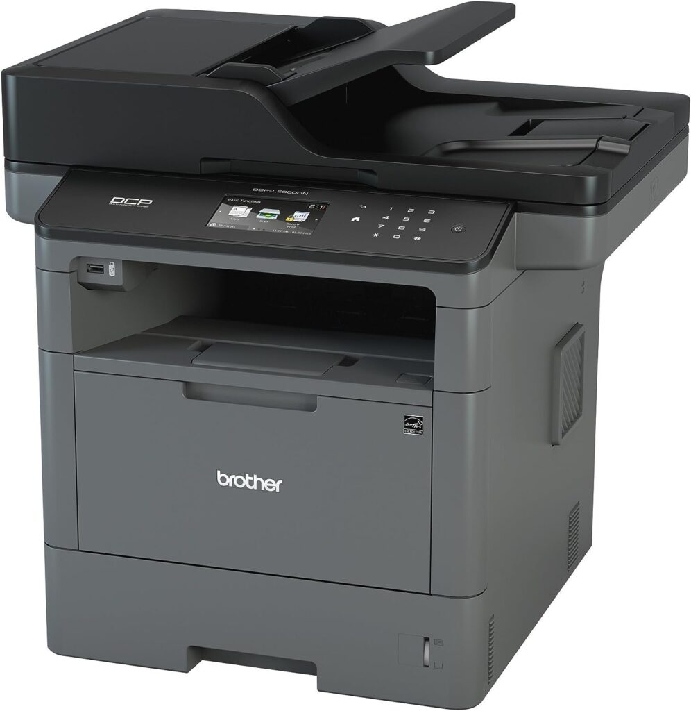 Brother Monochrome Laser Printer, Multifunction Printer and Copier, DCP-L5600DN, Flexible Network Connectivity, Duplex Printing, Mobile Printing, Replenishment Ready, Black, 19.1 x 19.5 x 16.8