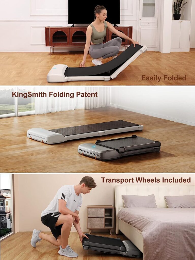 KingSmith WalkingPad C1 Under Desk Treadmill - 1HP Folding Walking Pad with Remote Control, No Assembly Required