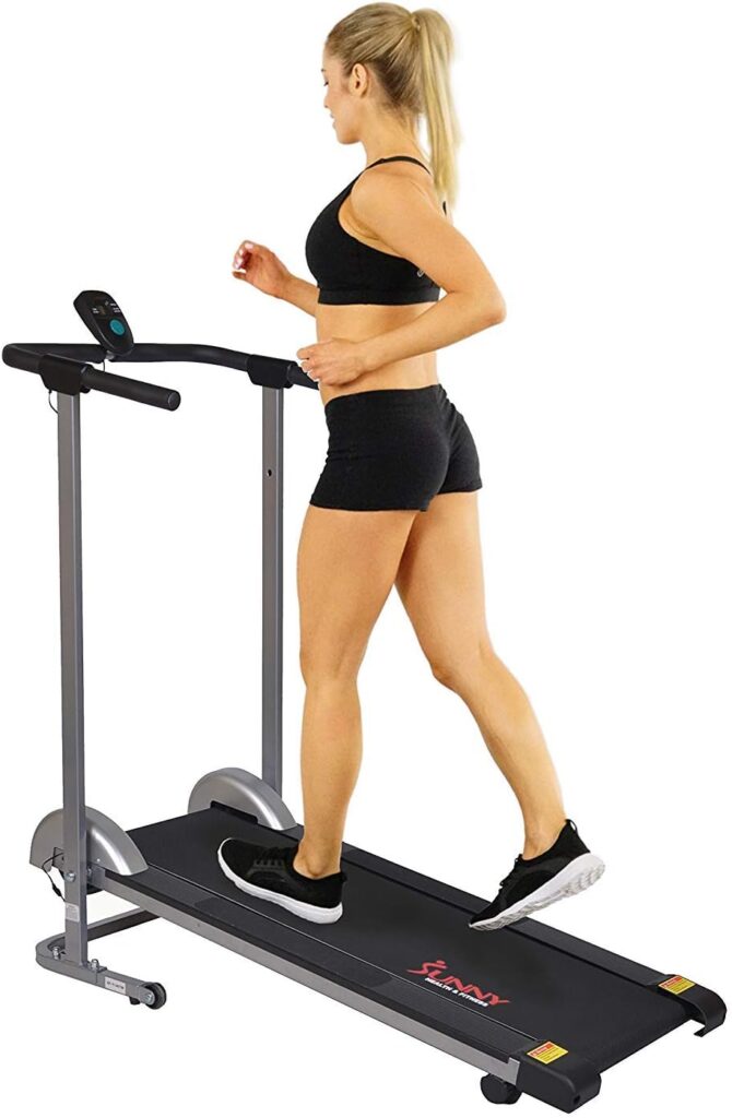 Sunny Health  Fitness SF-T1407M Foldable Manual Walking Treadmill, Gray