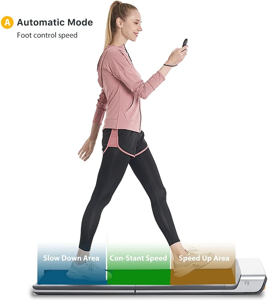 WalkingPad Folding Treadmill, Ultra Slim Foldable Treadmill Smart Fold Walking Pad Portable Safety Non Holder Gym and Running Device P1 Grey 0.5-3.72MPH