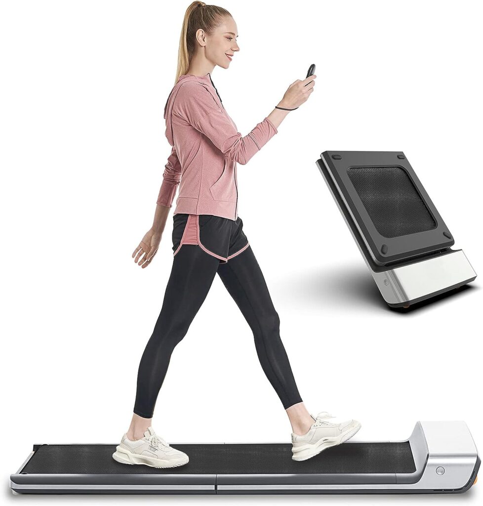 WalkingPad Folding Treadmill, Ultra Slim Foldable Treadmill Smart Fold Walking Pad Portable Safety Non Holder Gym and Running Device P1 Grey 0.5-3.72MPH